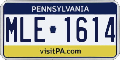 PA license plate MLE1614