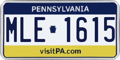 PA license plate MLE1615