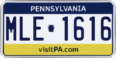 PA license plate MLE1616