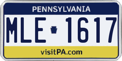 PA license plate MLE1617