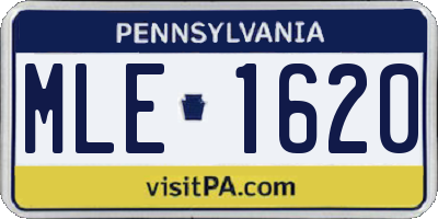 PA license plate MLE1620