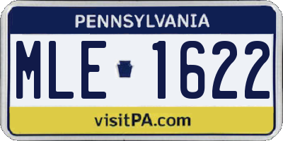 PA license plate MLE1622