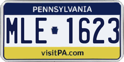 PA license plate MLE1623