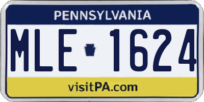 PA license plate MLE1624