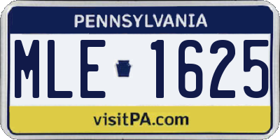 PA license plate MLE1625