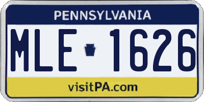 PA license plate MLE1626