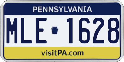 PA license plate MLE1628