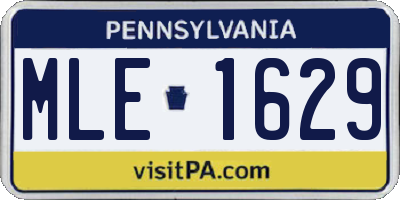 PA license plate MLE1629