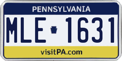 PA license plate MLE1631