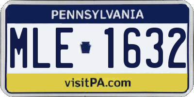 PA license plate MLE1632