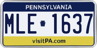 PA license plate MLE1637