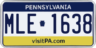PA license plate MLE1638