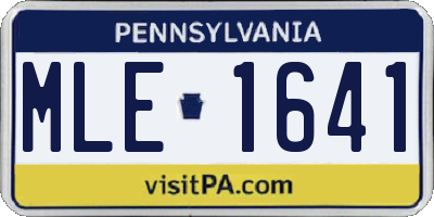 PA license plate MLE1641