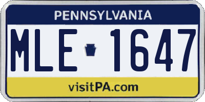 PA license plate MLE1647