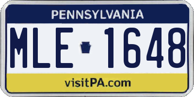 PA license plate MLE1648