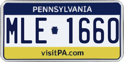 PA license plate MLE1660