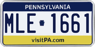 PA license plate MLE1661