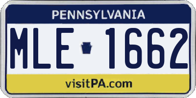 PA license plate MLE1662