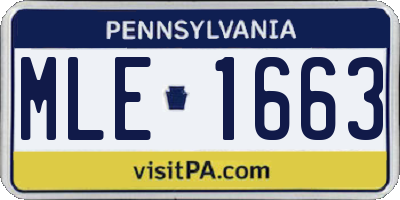 PA license plate MLE1663