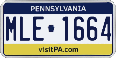 PA license plate MLE1664