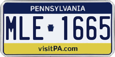 PA license plate MLE1665