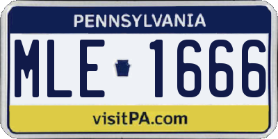 PA license plate MLE1666