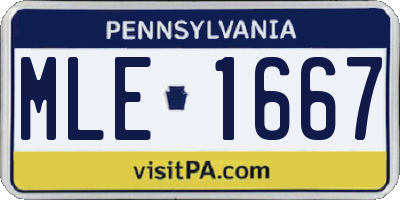 PA license plate MLE1667