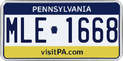 PA license plate MLE1668