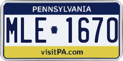PA license plate MLE1670