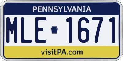 PA license plate MLE1671
