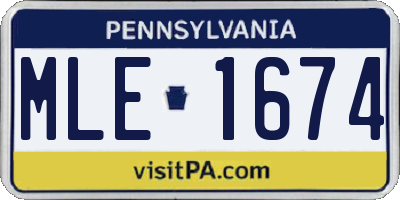 PA license plate MLE1674