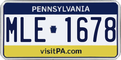PA license plate MLE1678