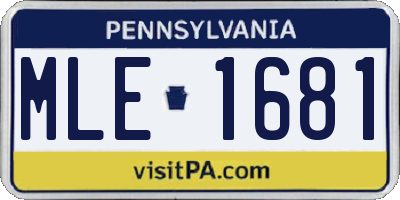 PA license plate MLE1681