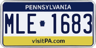 PA license plate MLE1683