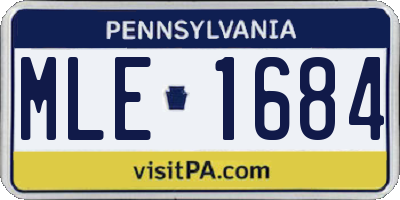 PA license plate MLE1684