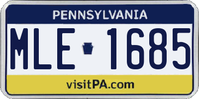 PA license plate MLE1685