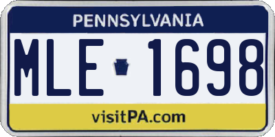 PA license plate MLE1698
