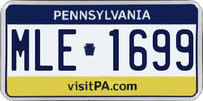 PA license plate MLE1699