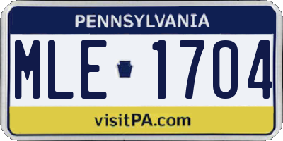 PA license plate MLE1704