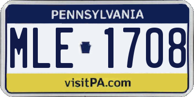 PA license plate MLE1708