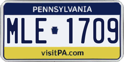 PA license plate MLE1709