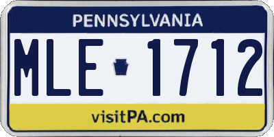 PA license plate MLE1712