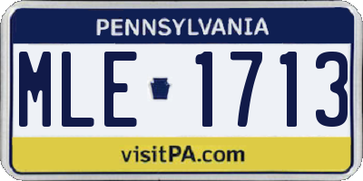 PA license plate MLE1713