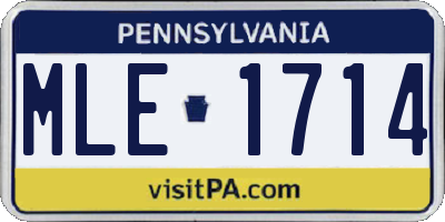 PA license plate MLE1714