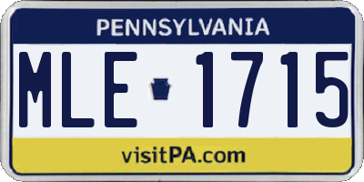 PA license plate MLE1715