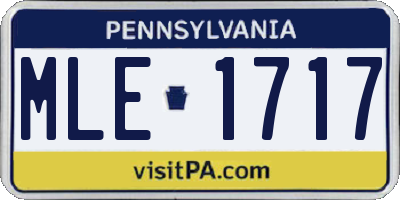 PA license plate MLE1717