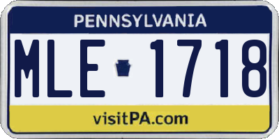 PA license plate MLE1718