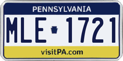 PA license plate MLE1721