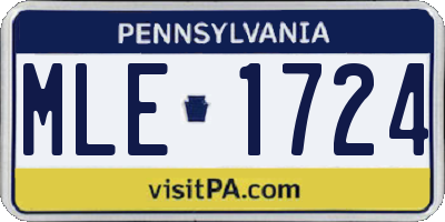 PA license plate MLE1724