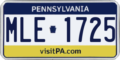 PA license plate MLE1725